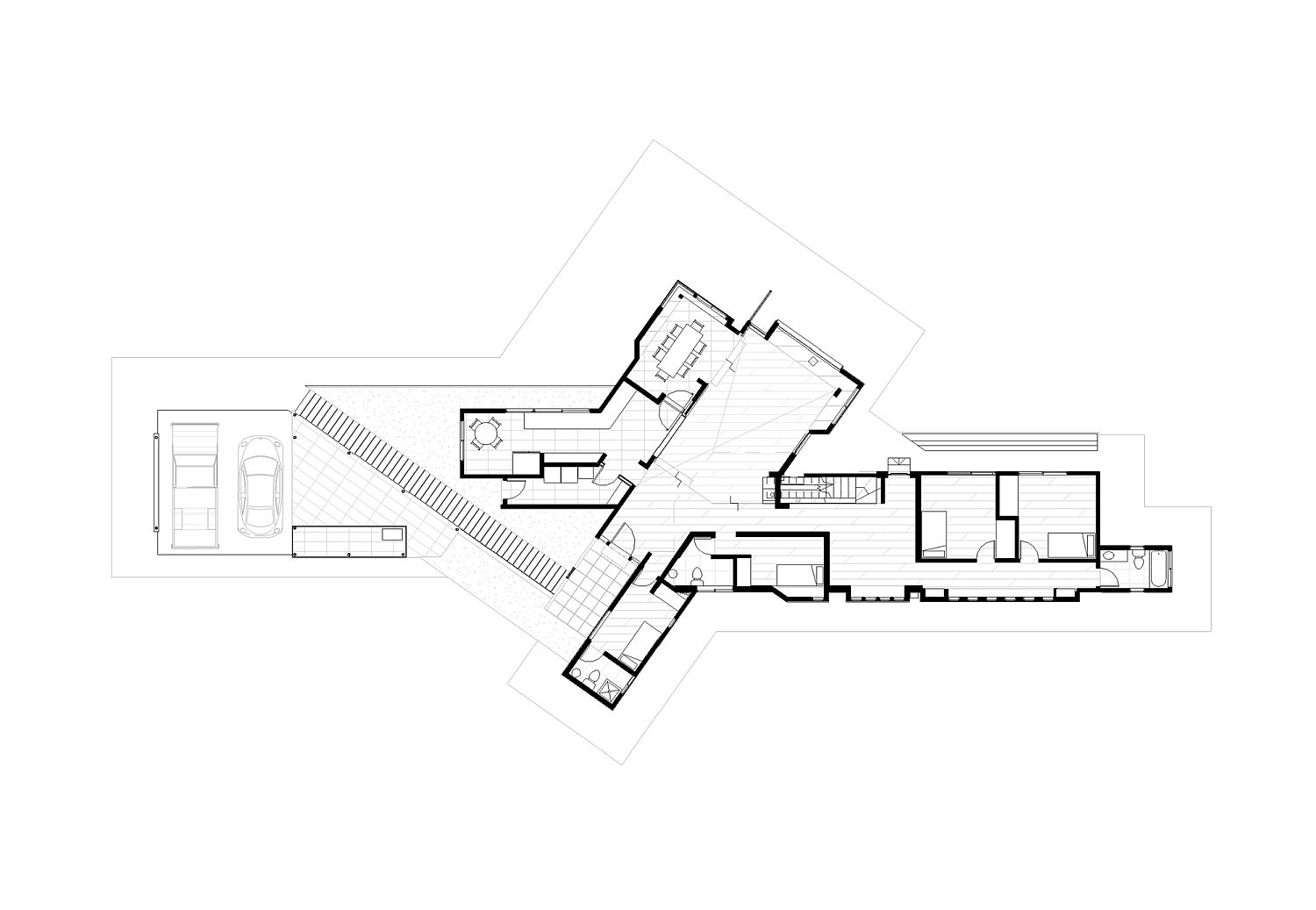 Ground floor plan of contemporary home in Chile