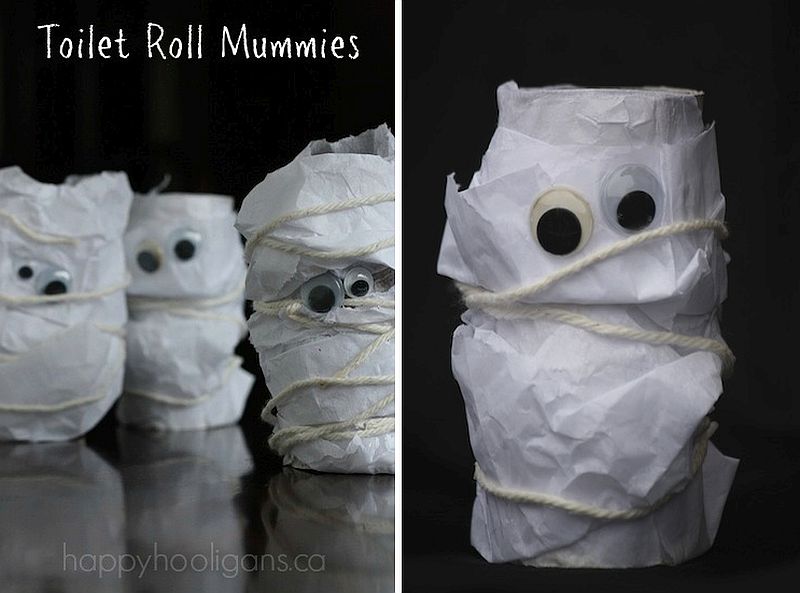 Halloween kids crafts - Toilet Roll Mummies