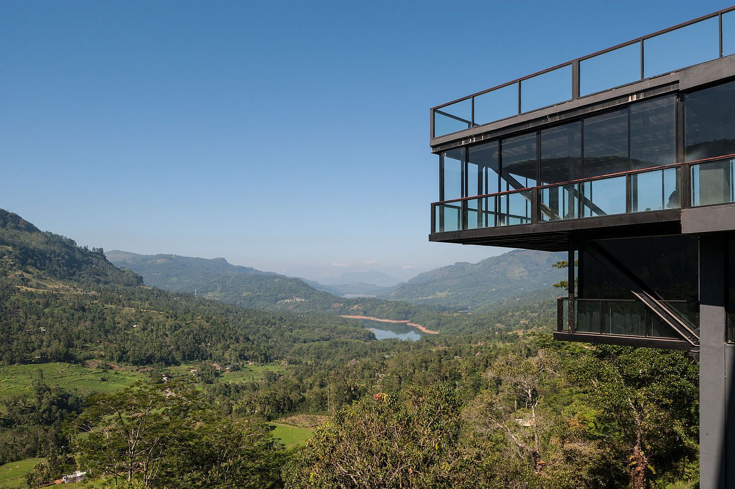 Ingenious design of the hotel places four floors below the road level