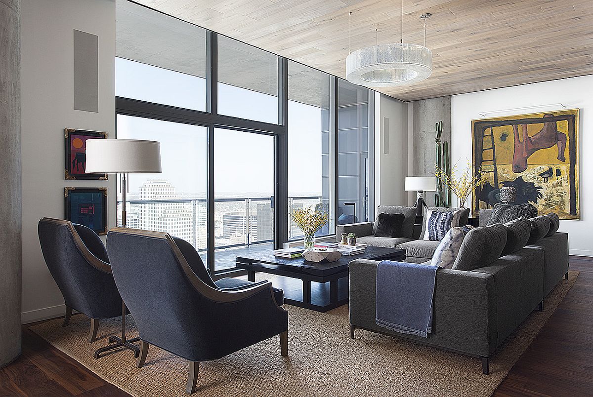 This Posh Austin Condo Features a Dining Table that Morphs into Pool Table!