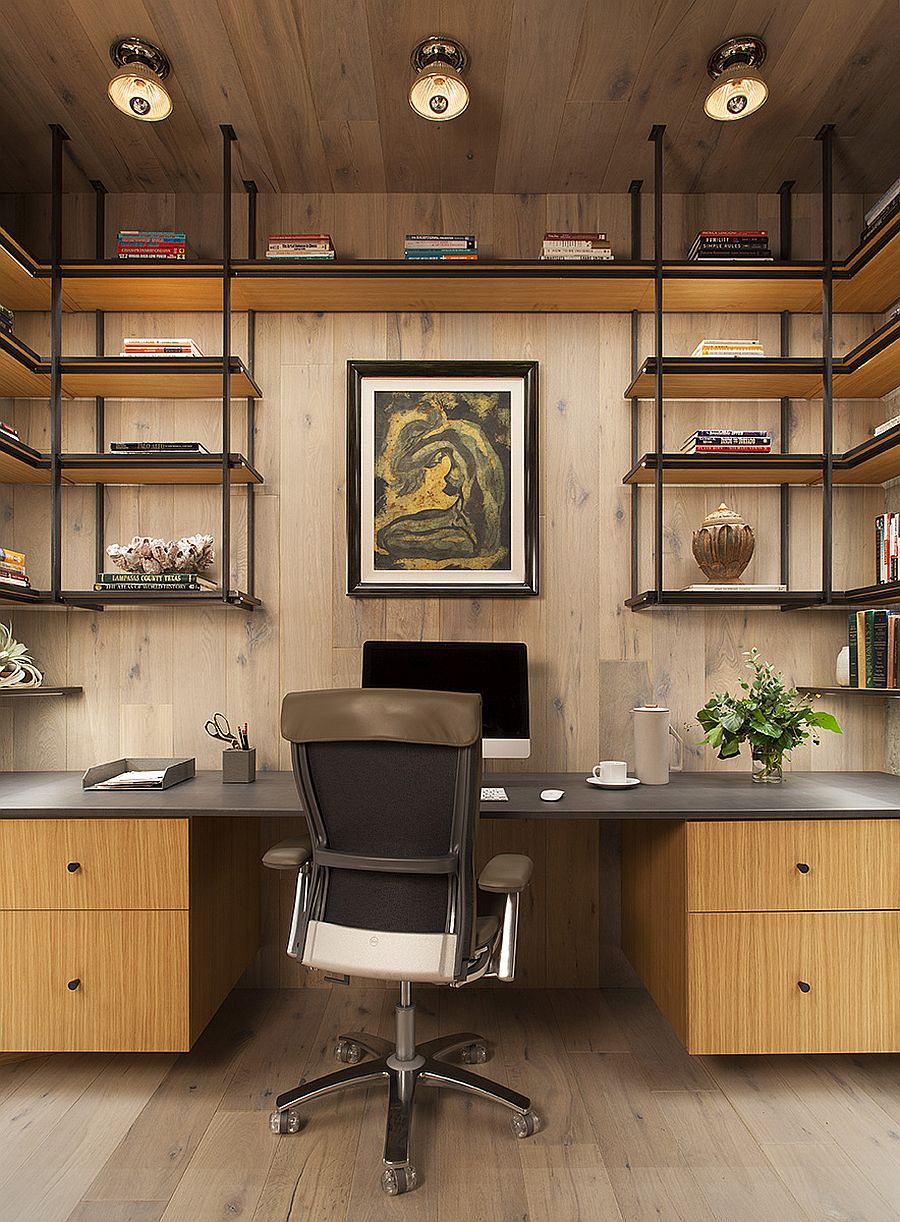 Modern-home-office-with-slim-wall-mounted-shelves