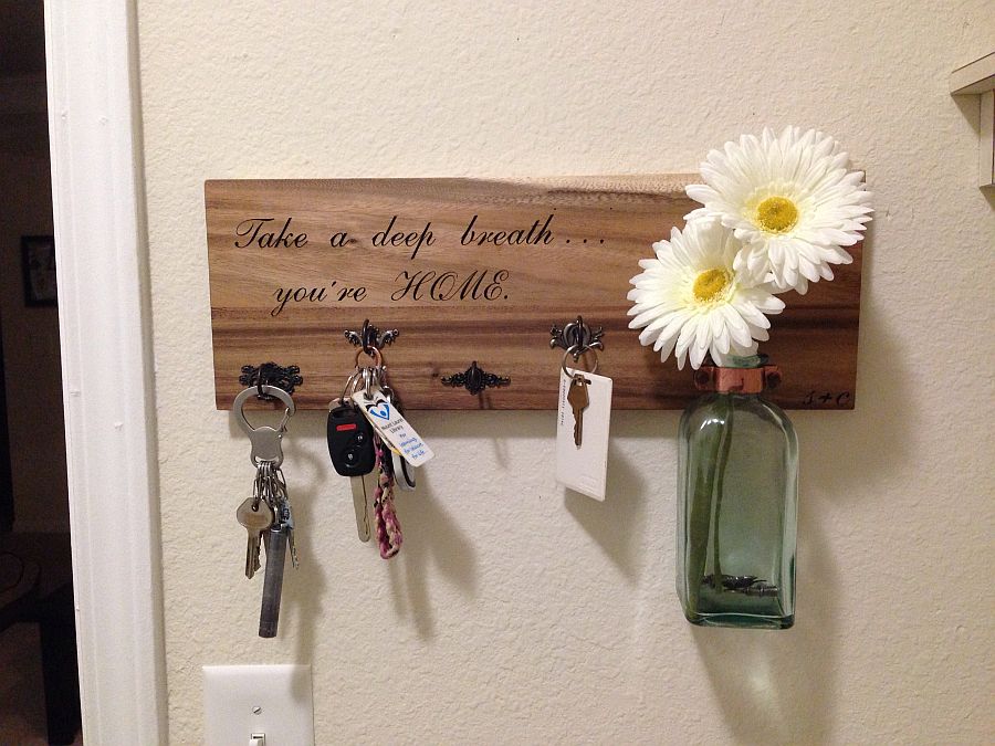 More traditional DIY key holder idea