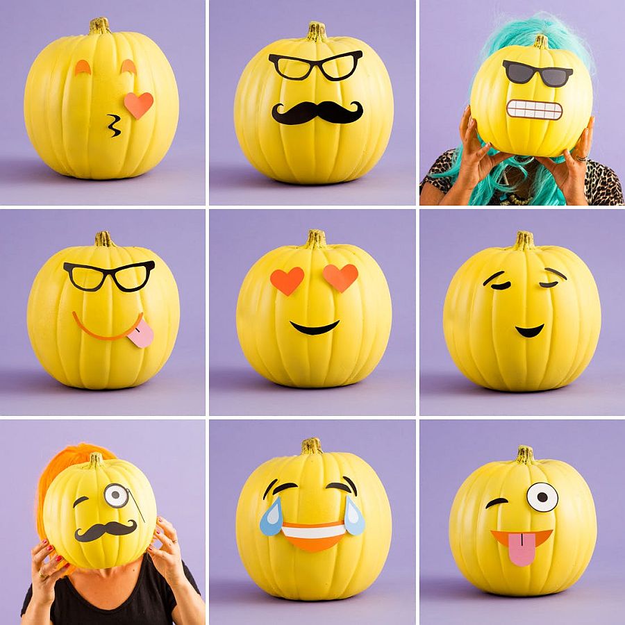 Move away from the eerie with cool and easy pumpkin decorating idea