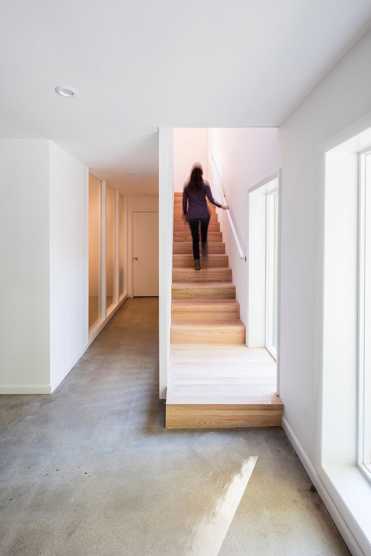 New stairway connects the lower level with the living area