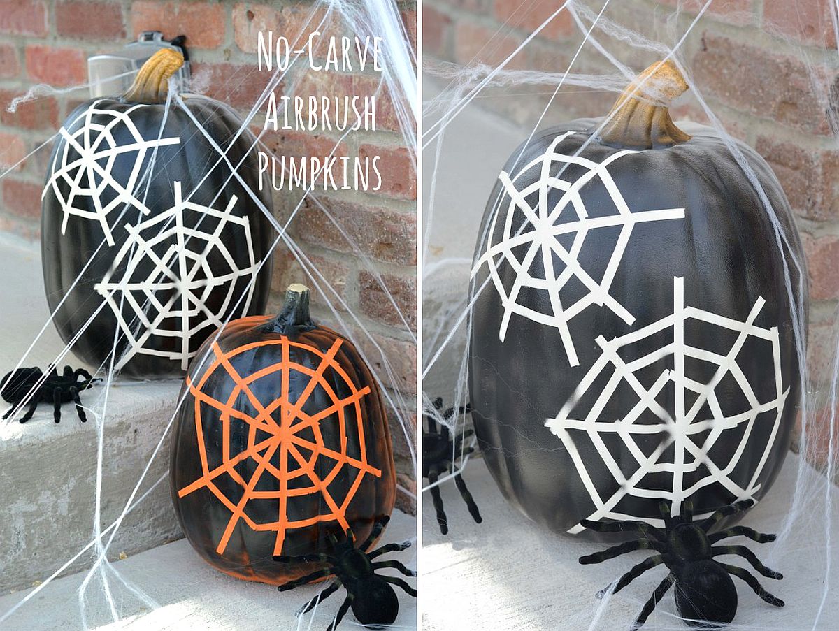 No-Carve Halloween Pumpkins that are easy to craft for kids