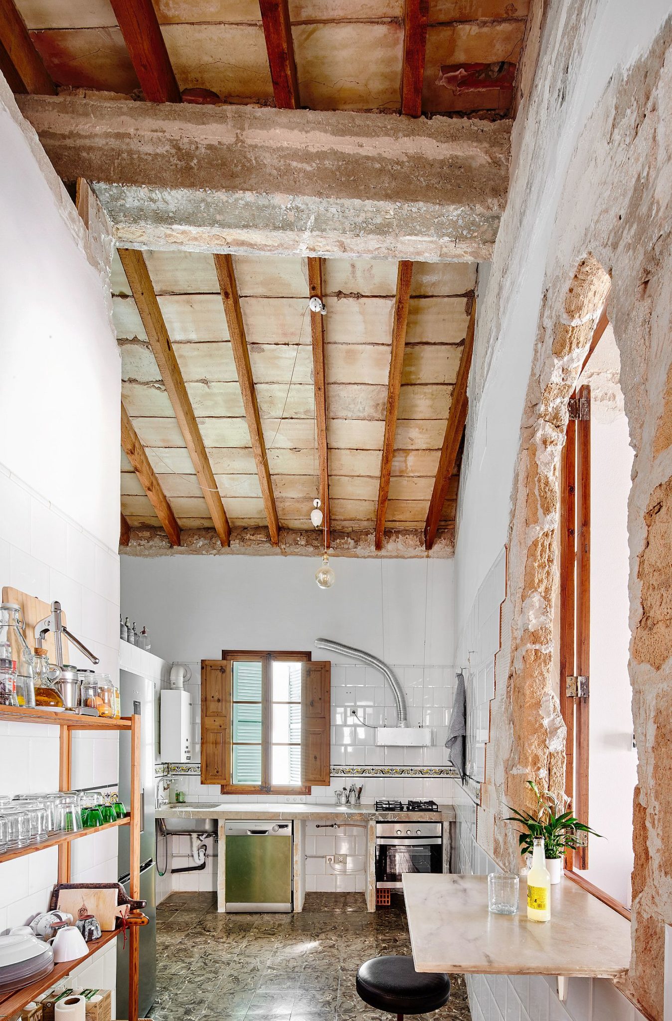 Old arches and high ceiling ensure that the interior is filled with natural light