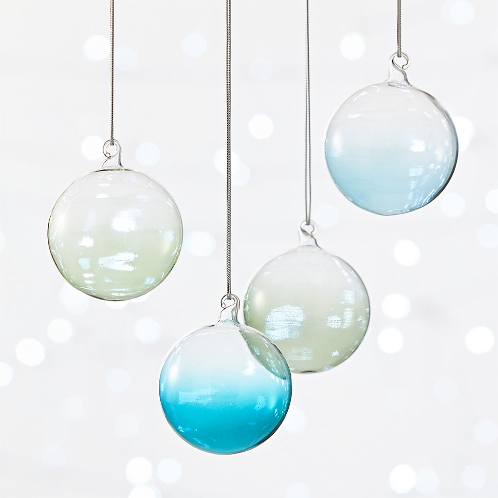 Ombre glass ornaments