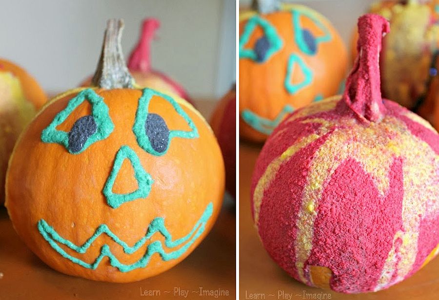 Puffy Paint Jack 'o Lanterns DIY Halloween Craft