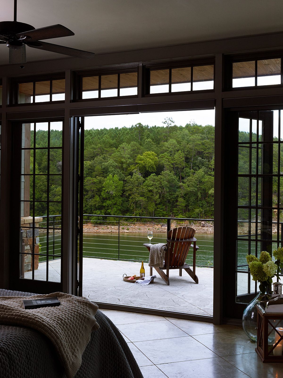 Romantic-balcony-with-a-view-of-the-lake-and-beautiful-mountains