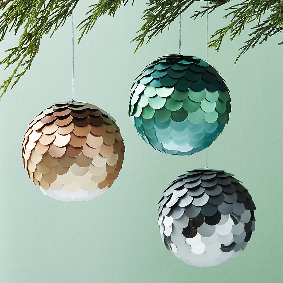 Sparkly ball ornaments