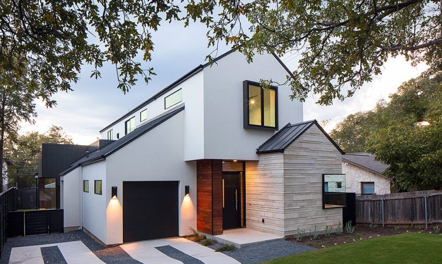 Multiple Gable Roofs and Dark Accents Shape an Exceptional Street Façade