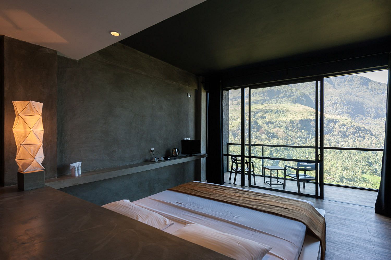 View of the forest and the waterfalls from the luxury suite