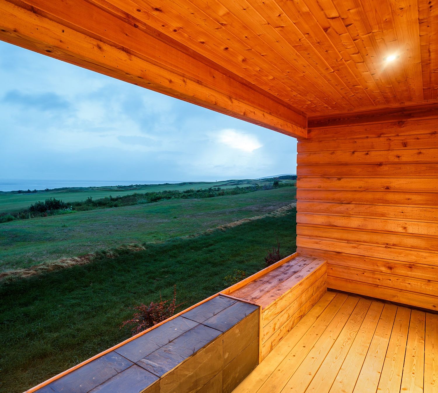 View of the lovely landscape and golf course from the stylish cabins