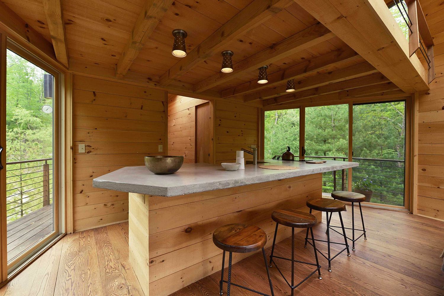 Balconies on either side of the kitchen offer mesmerizing views