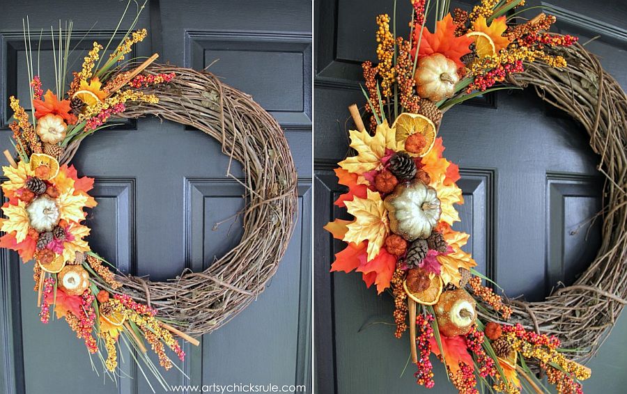 Basic DIY fall wreath idea