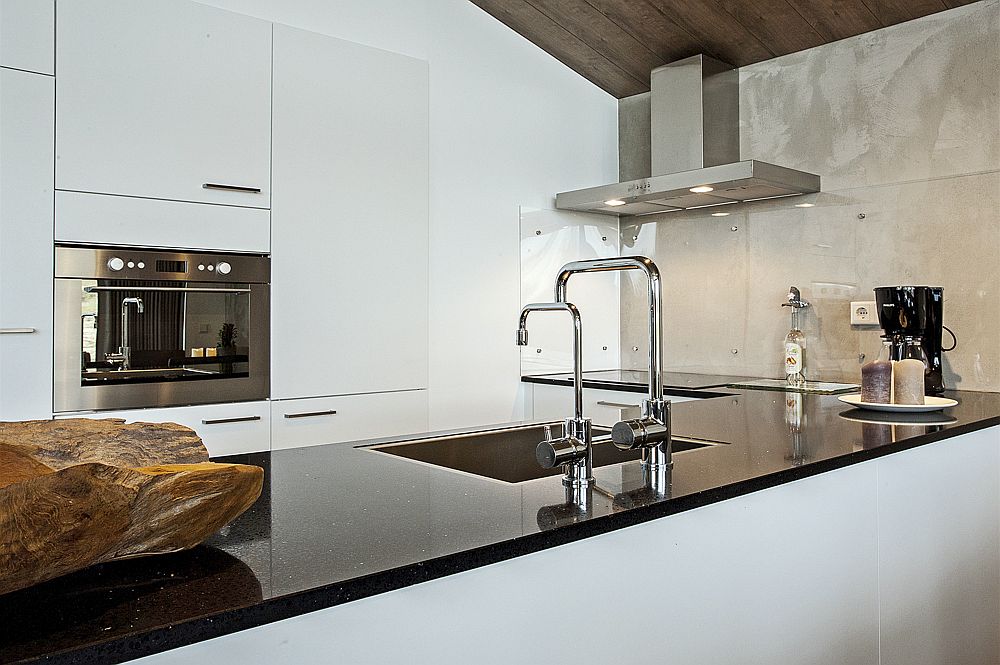 Black kitchen countertops for the kitchen in white