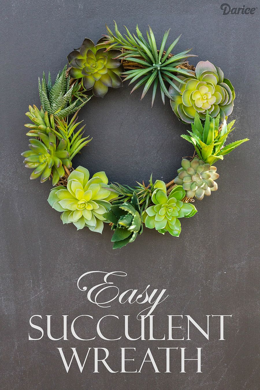 Bright and beautiful DIY succulent wreath