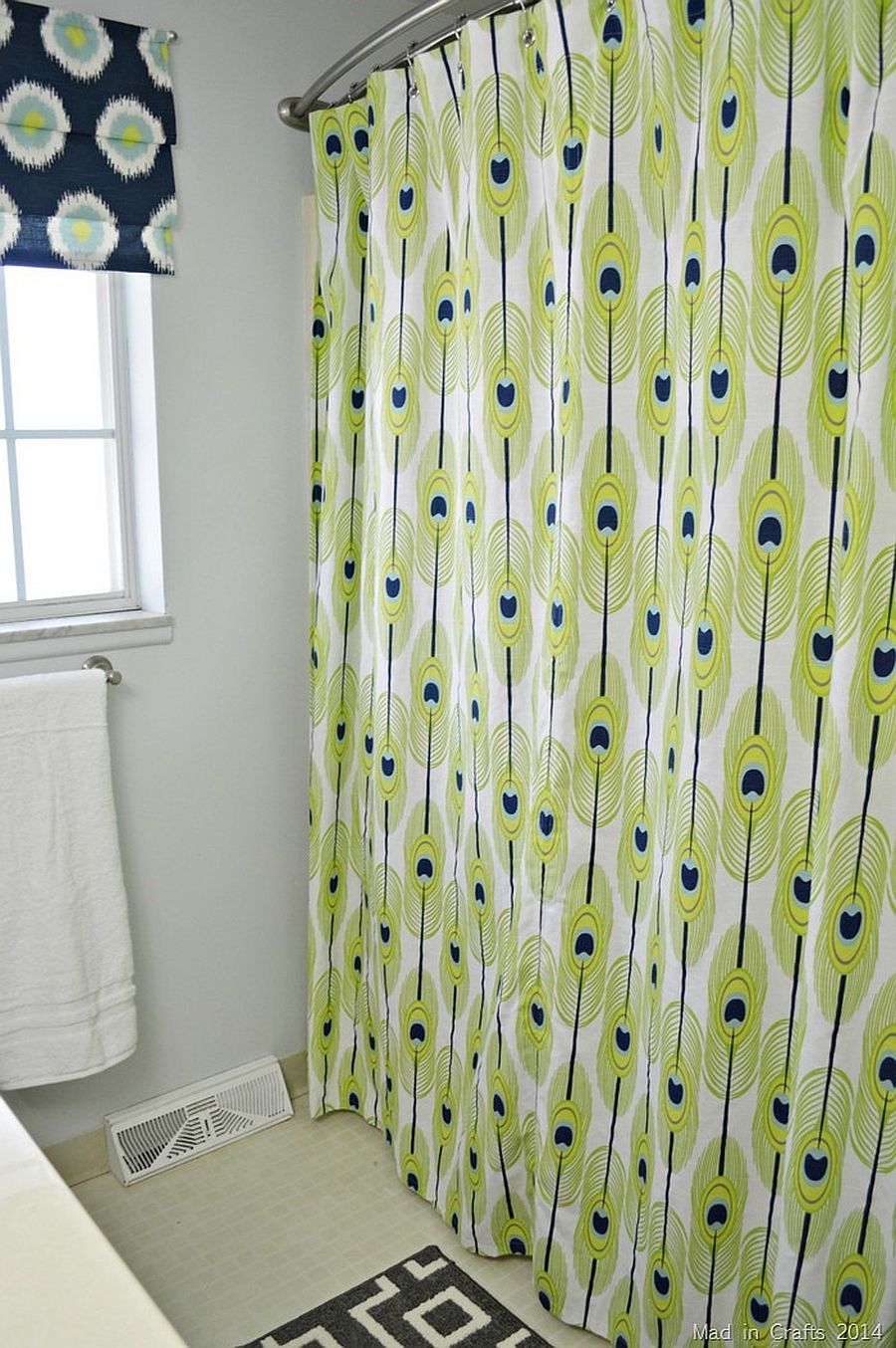 Bright and beautiful grommet topped shower curtain