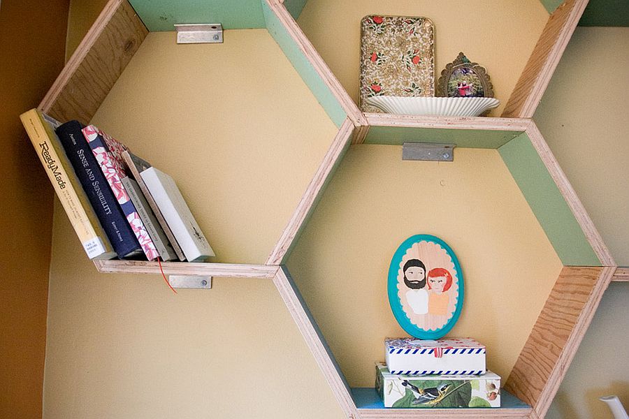 DIY honeycomb shelves fit in pretty much anywhere