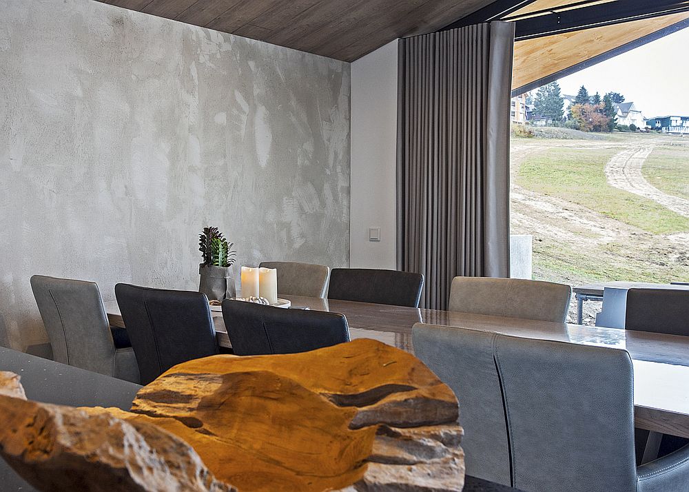 Dining room of the villas next to the kitchen in white