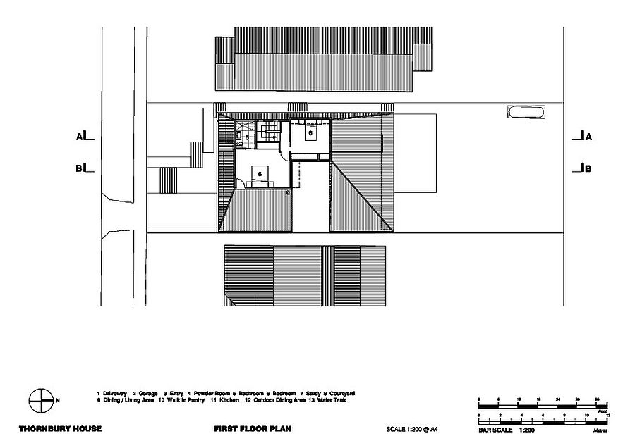First floor plan of the Thornbury House