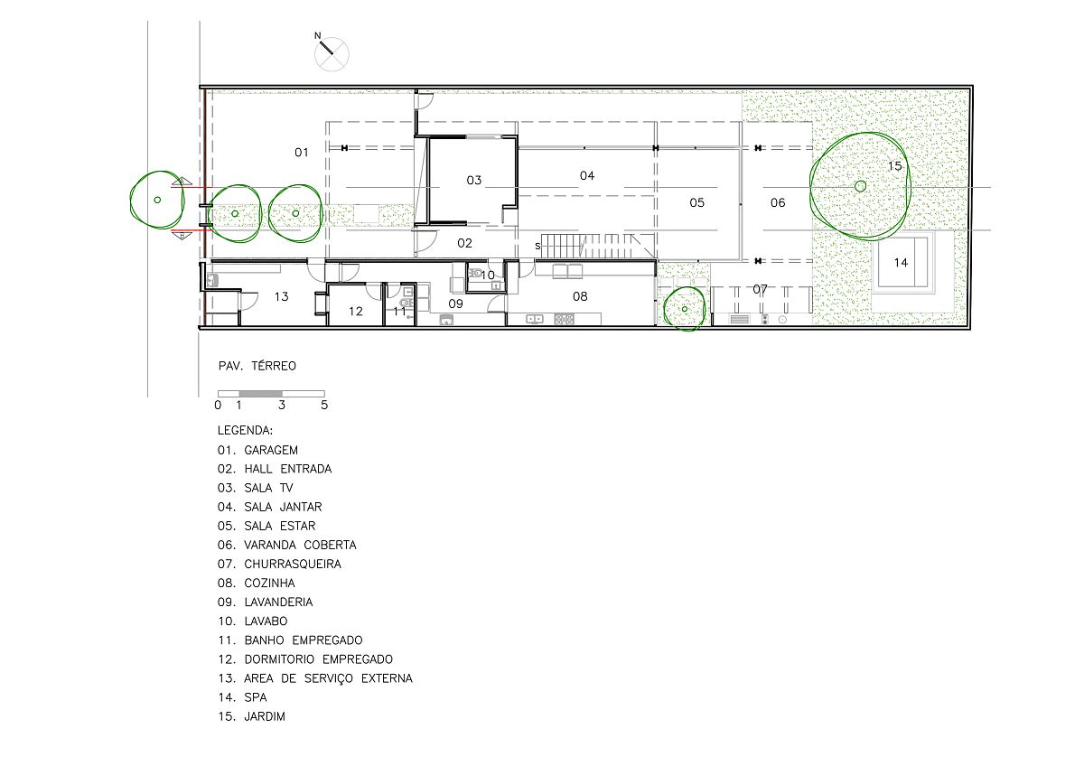 Floor plan of Vila Nova Residence in Sao Paulo