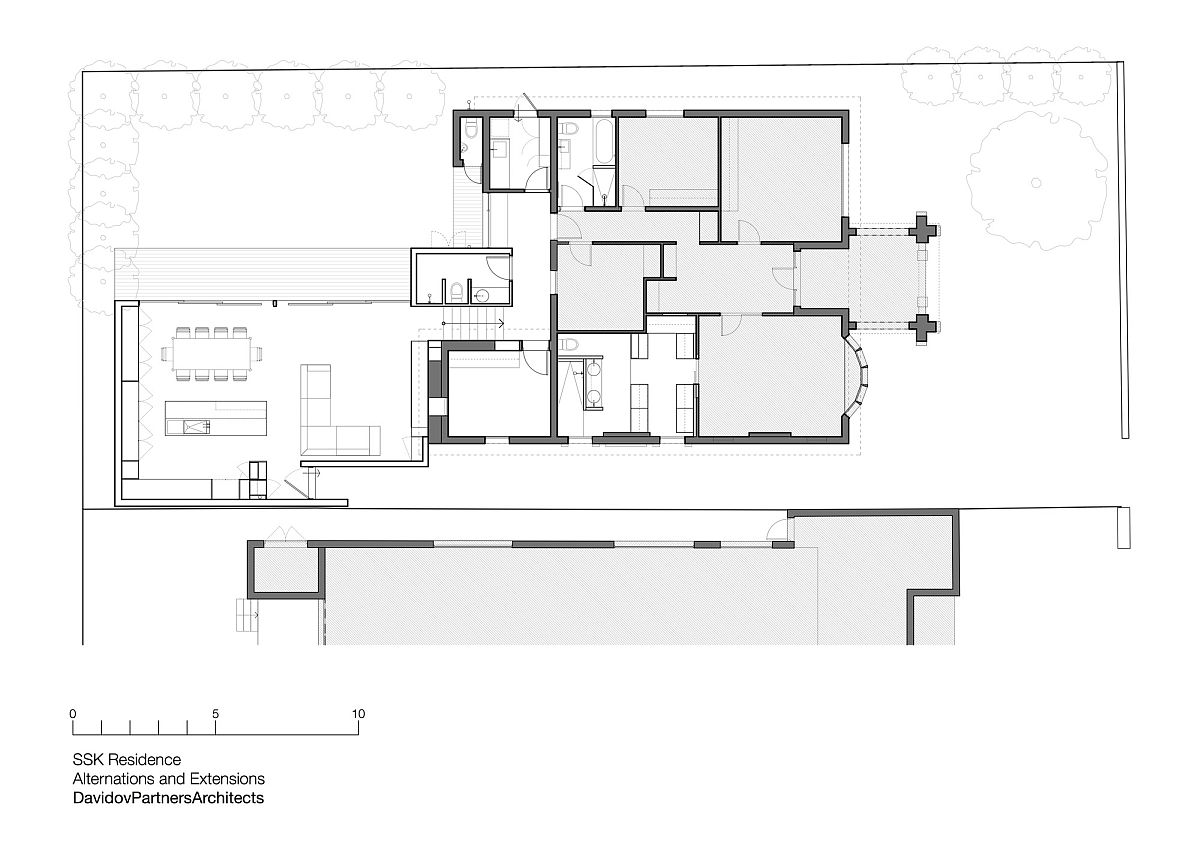 Floor plan of renovated and extended SSK Residence in Melbourne