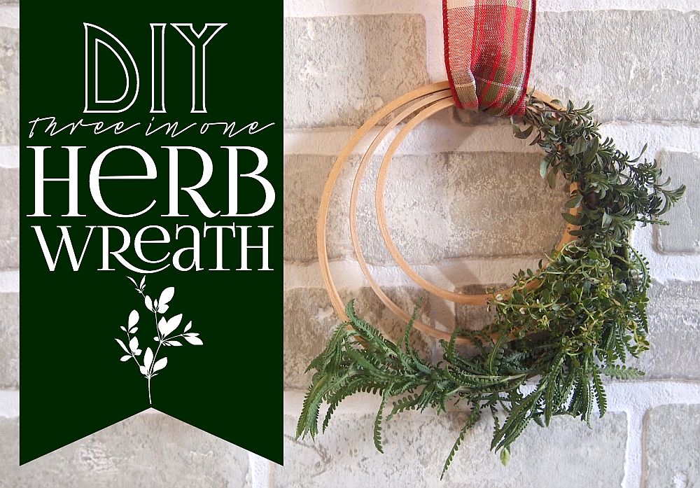 Fun and easy three-in-one DIY herb wreath