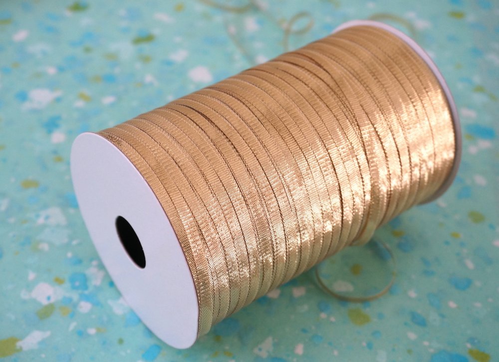 Gold holiday ribbon makes a big impact