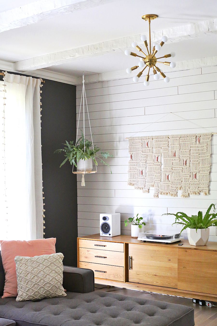 Hanging shelf can also be used as a plant stand