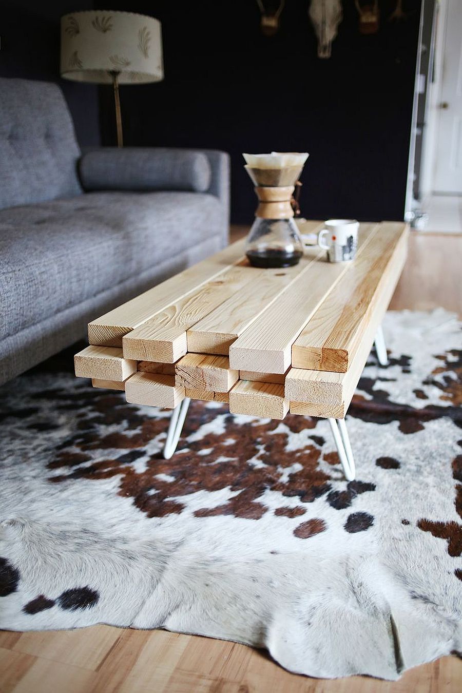 Innovative DIY wooden coffee table