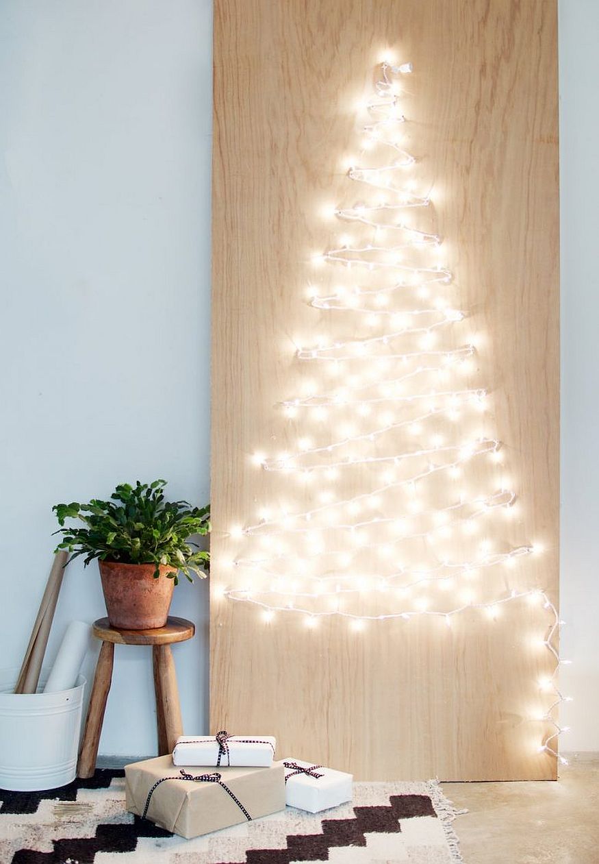 Minimal DIY string light Christmas Tree