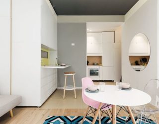 This 30 Square Meter Micro-Apartment has a Moving, Multi-Functional Wall