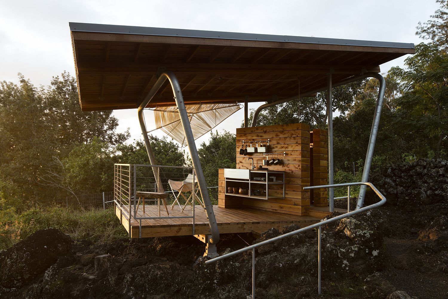 Pavilion style outdoor unit of Outside House in Maui