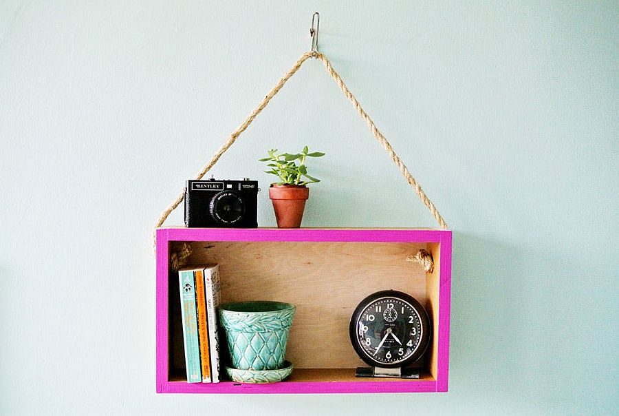 Simple and elegant wooden box bookshelf