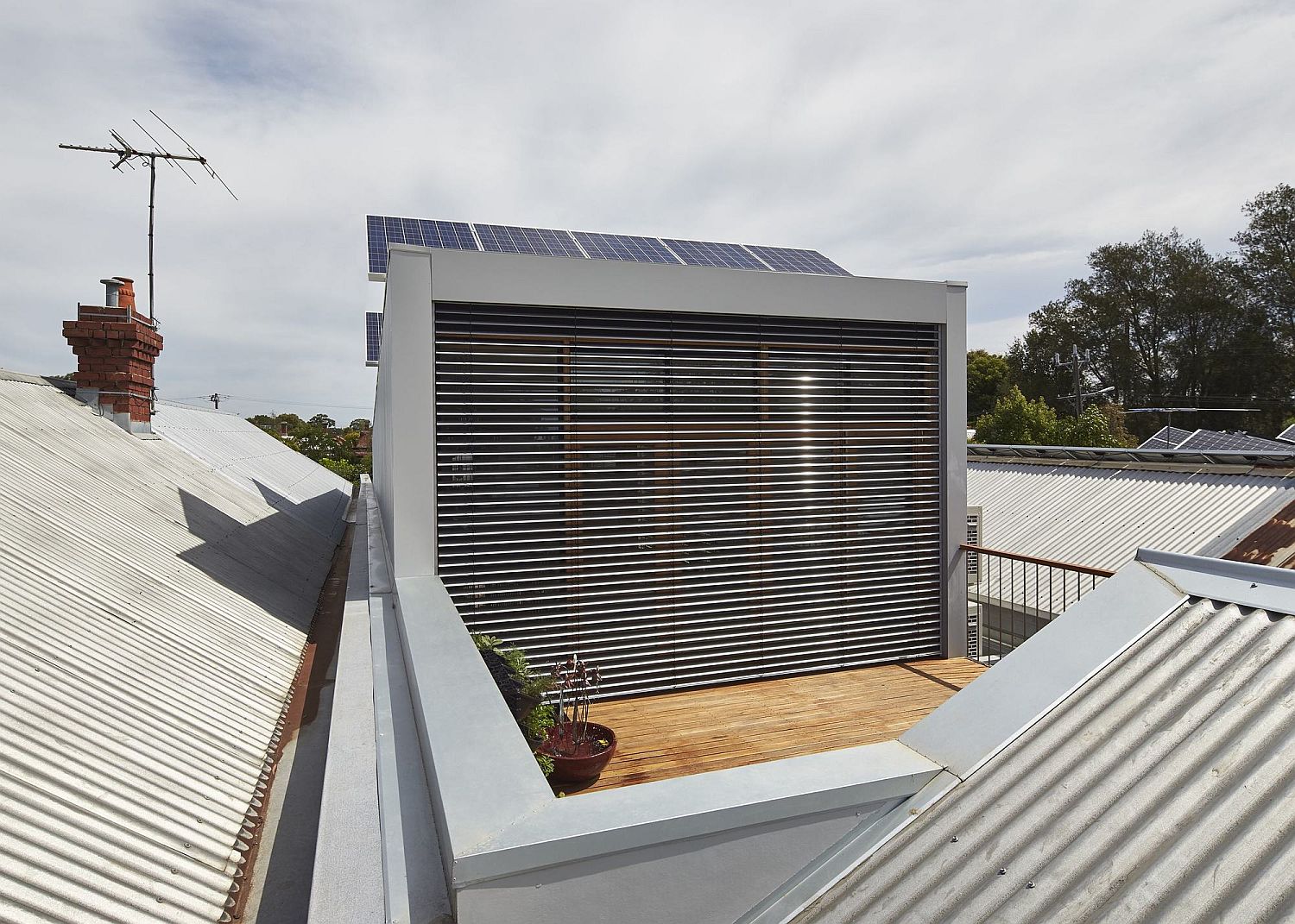 Solar panels on the home brings sustainable energy to the house