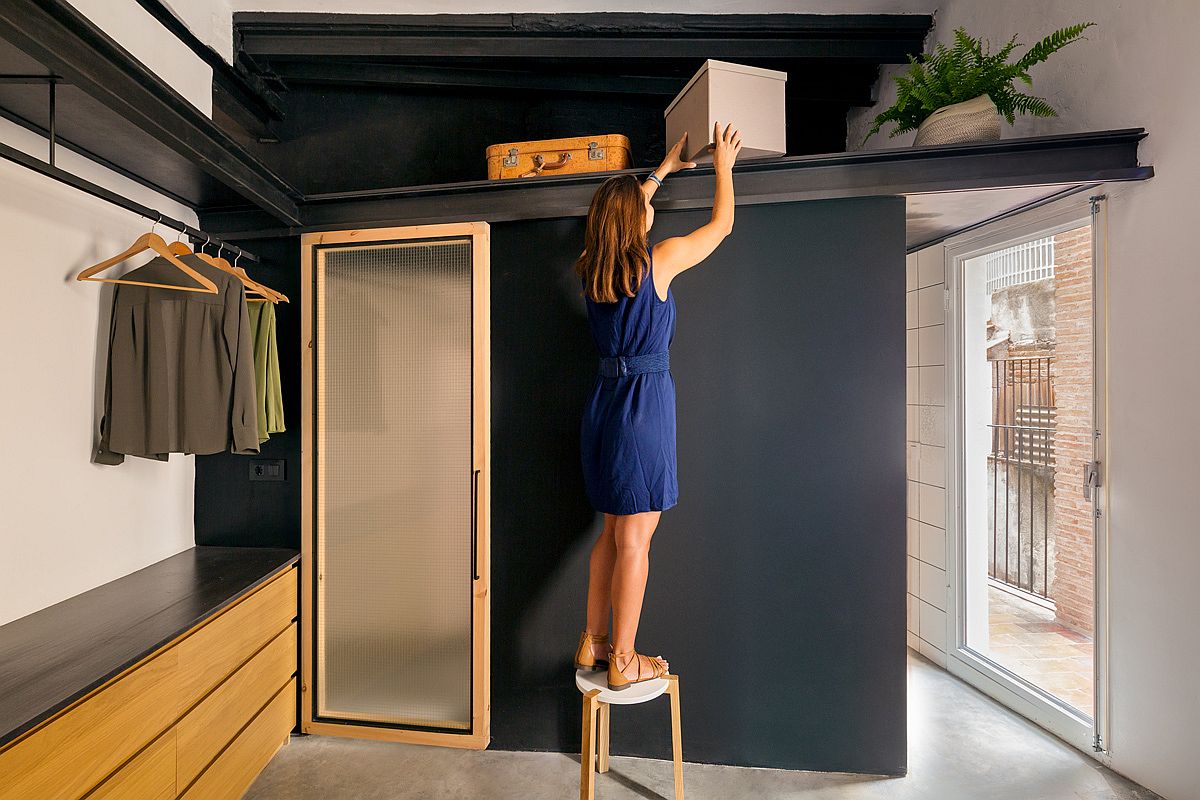 Space above the bathroom for storage