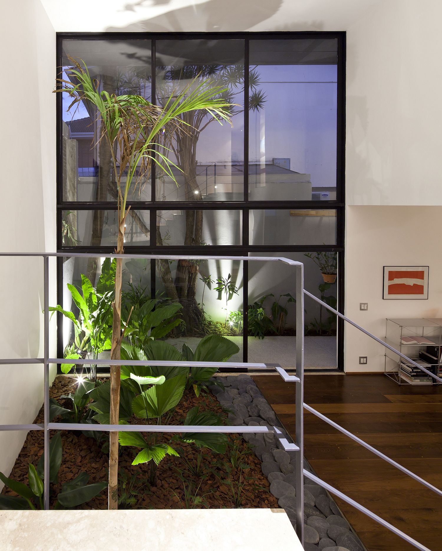 Splashes of greenery inside the Sao Paulo home