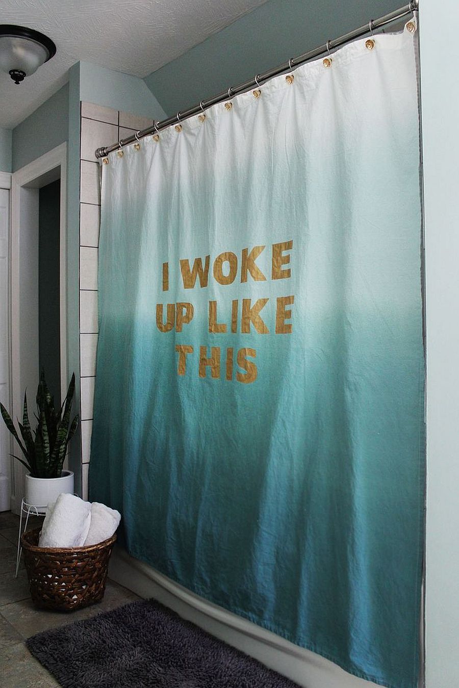 Statement DIY shower curtain