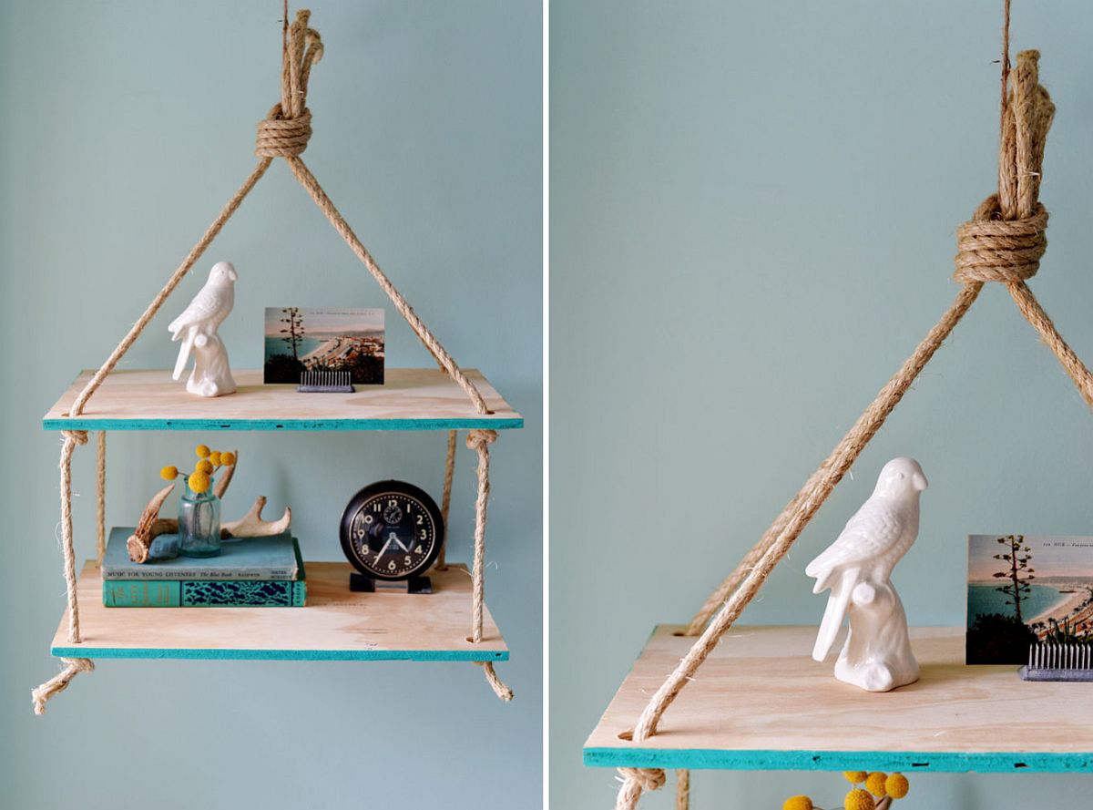 Stylish-DIY-hanging-rope-shelf