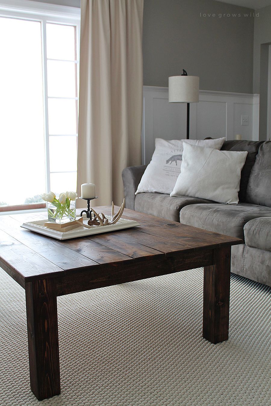 Unassuming and rustic DIY coffee table