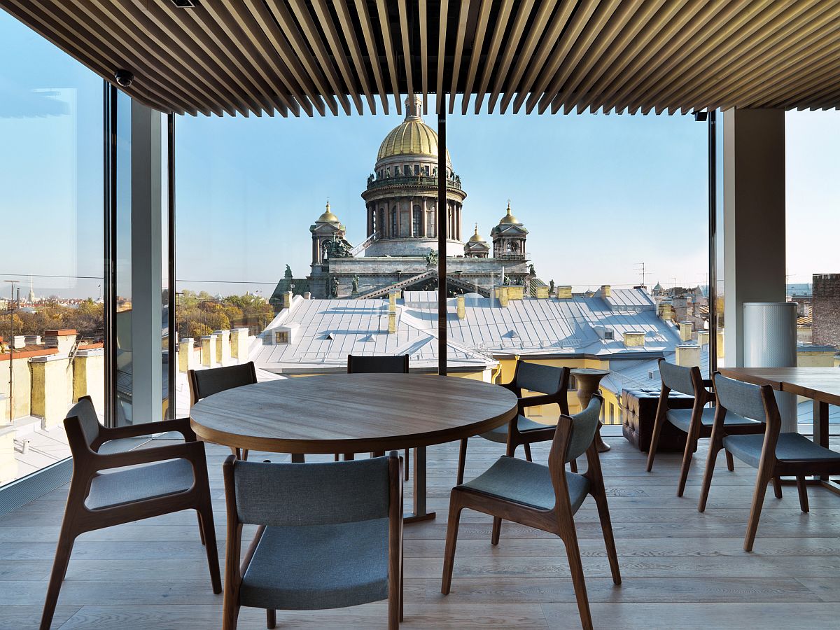 View of St. Isaac’s Cathedral from the restaurant