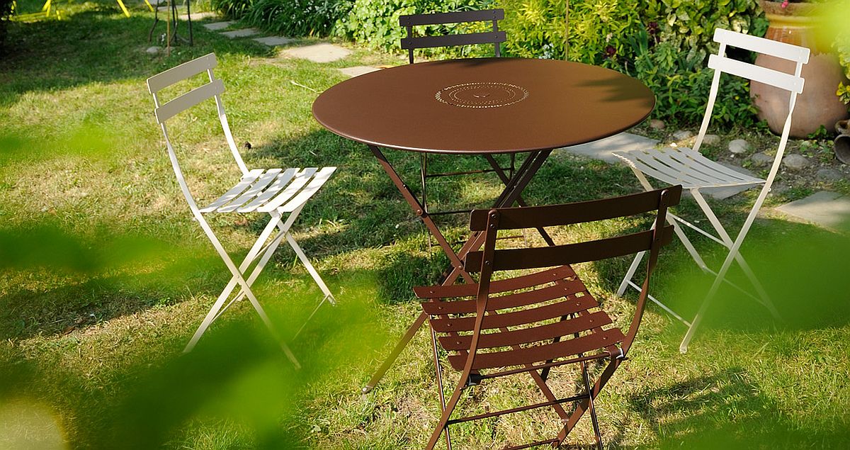 Bistro chairs keep outdoor decorating simple and efficient
