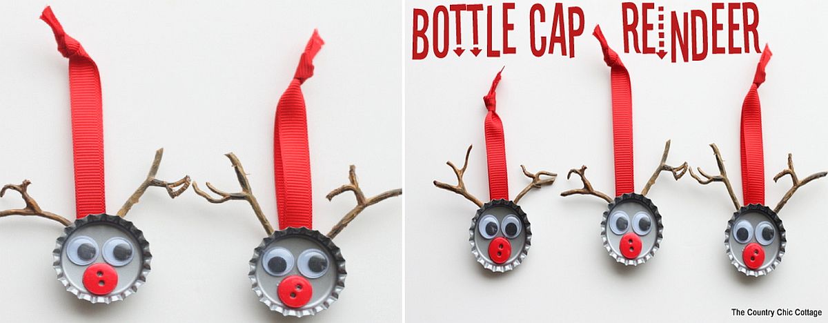 Bottle Cap Reindeer Idea