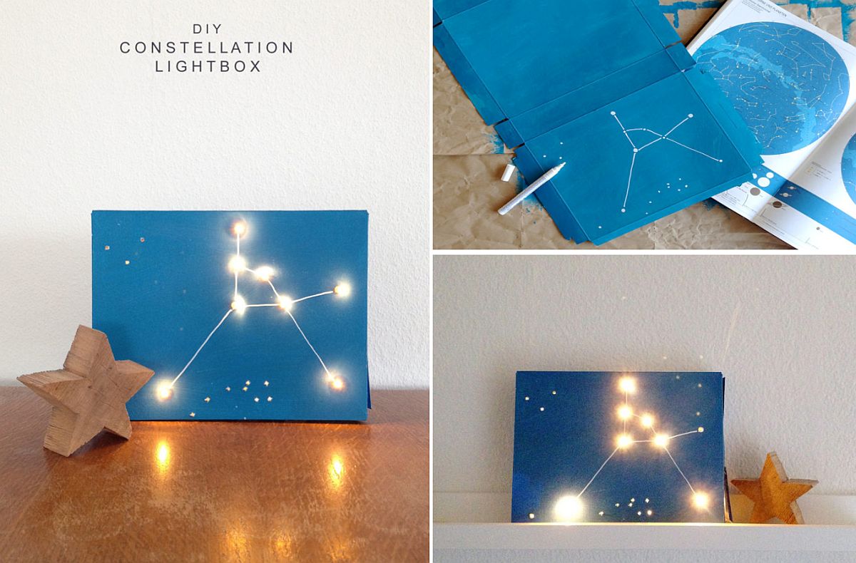 Bright and delightful DIY constellation box idea