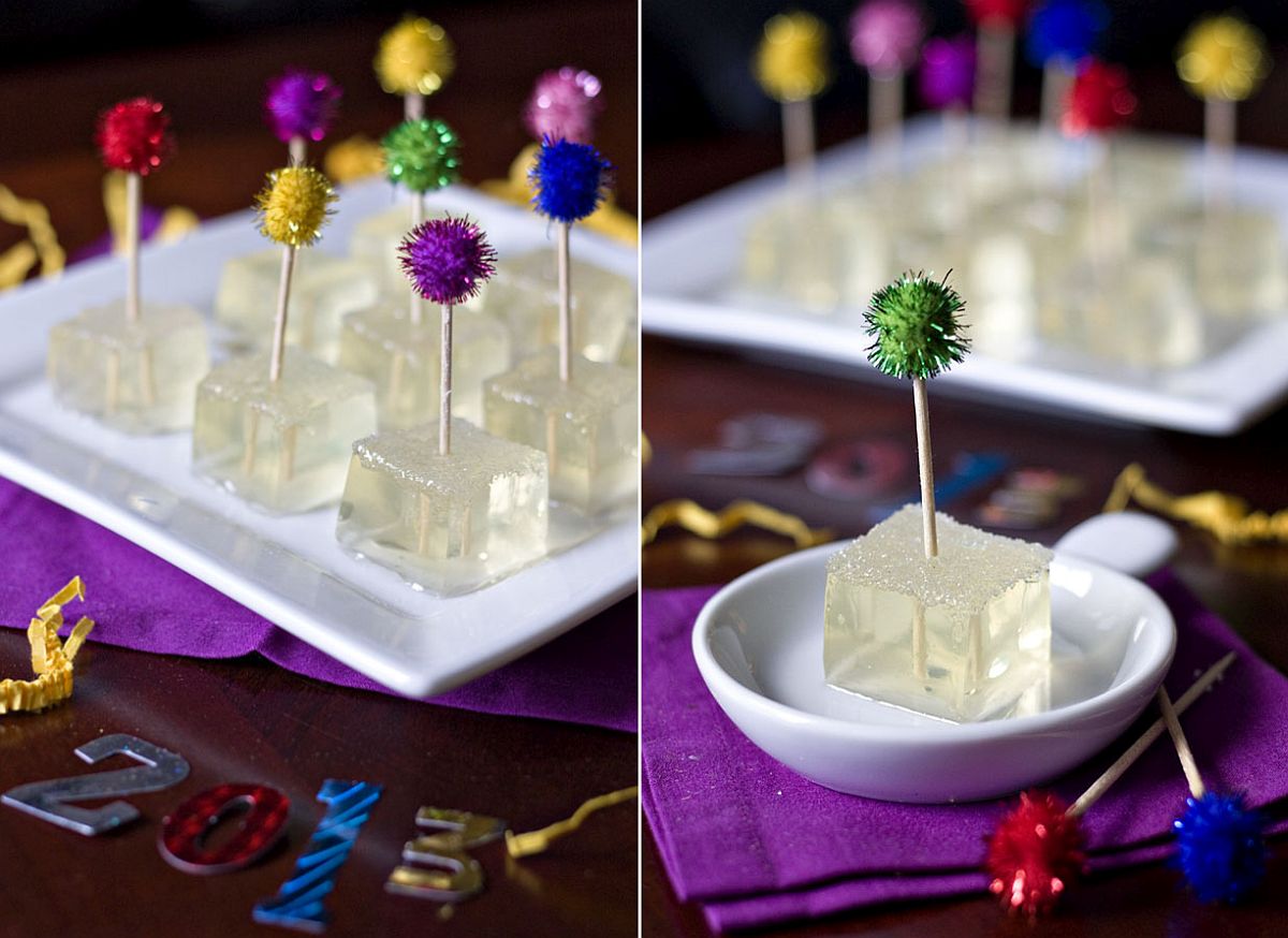 Champagne jello shots for New Year's Party