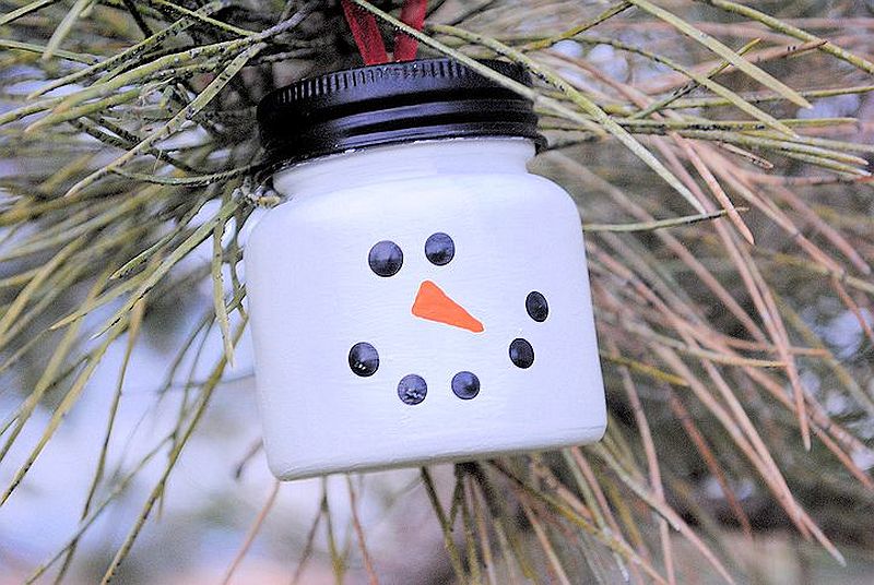 Christmas Kids Crafts - Super easy Snowman ornament