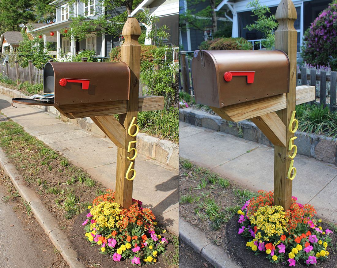 wood mailbox post ideas