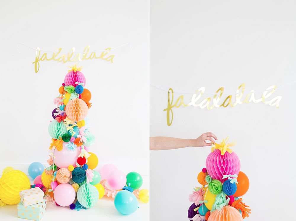 DIY Pom Pom Christmas Tree Idea