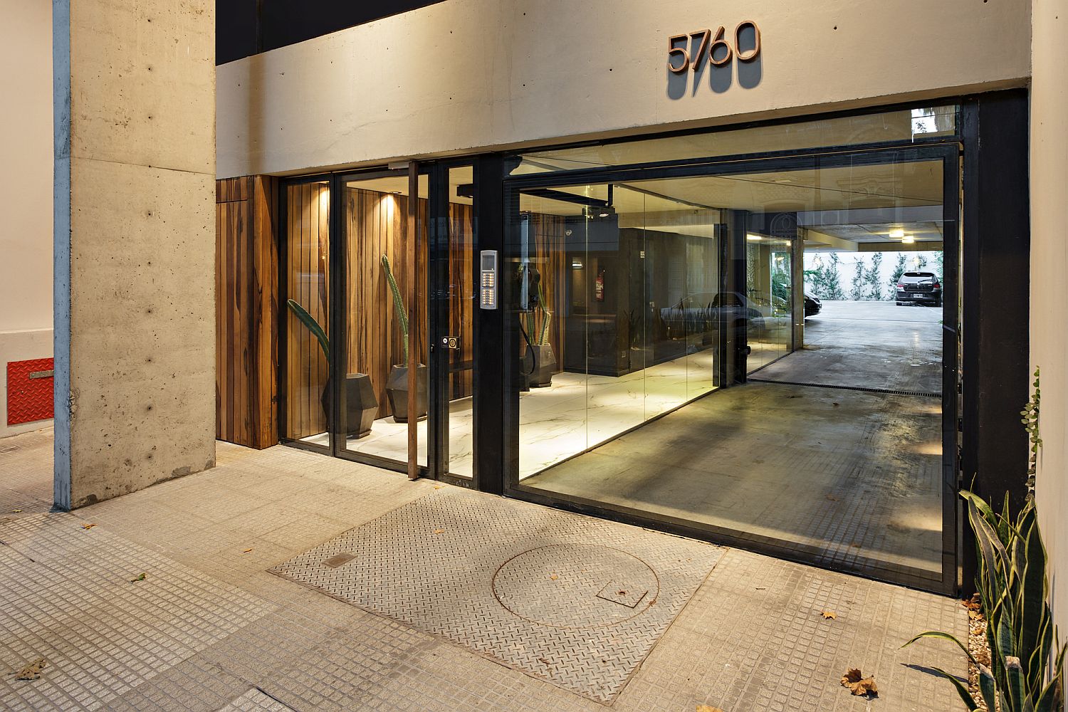 Entrance to the renovated apartment building in Buenos Aires